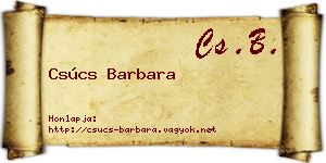 Csúcs Barbara névjegykártya